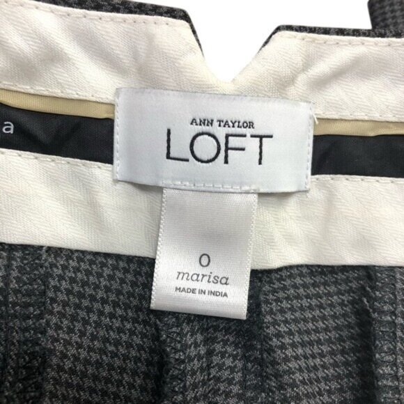 Ann Taylor Loft Marisa Women Straight Low Rise Dress Pants SZ 0 Black Houndstoot - Picture 3 of 14